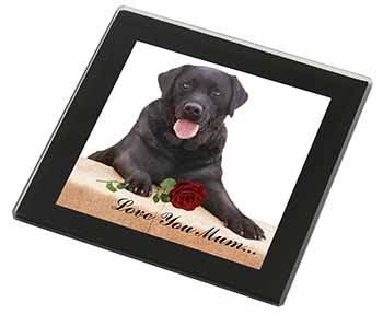 Black Lab with Rose 