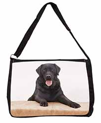 Black Labrador Dog Large Black Laptop Shoulder Bag School/College