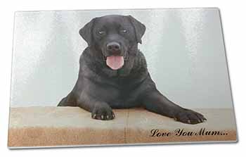 Large Glass Cutting Chopping Board Black Labrador 