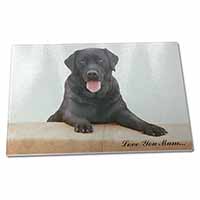 Large Glass Cutting Chopping Board Black Labrador 