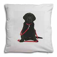 Black Goldador Dog Soft White Velvet Feel Scatter Cushion