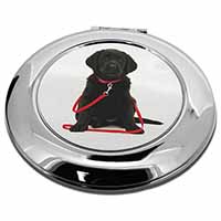 Black Goldador Dog Make-Up Round Compact Mirror