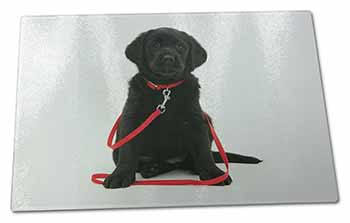 Large Glass Cutting Chopping Board Black Goldador Dog