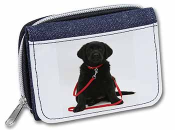 Black Goldador Dog Unisex Denim Purse Wallet