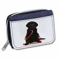 Black Goldador Dog Unisex Denim Purse Wallet