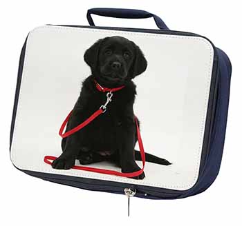 Black Goldador Dog Navy Insulated School Lunch Box/Picnic Bag