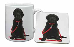 Black Goldador Dog Mug and Coaster Set