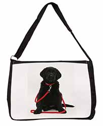 Black Goldador Dog Large Black Laptop Shoulder Bag School/College