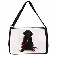 Black Goldador Dog Large Black Laptop Shoulder Bag School/College