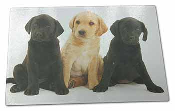 Large Glass Cutting Chopping Board Labrador Puppies