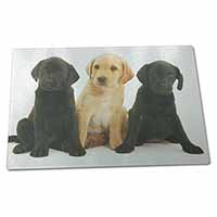 Large Glass Cutting Chopping Board Labrador Puppies