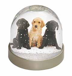 Labrador Puppies Snow Globe Photo Waterball