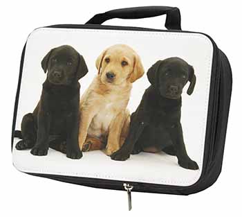 Labrador Puppies Black Insulated School Lunch Box/Picnic Bag