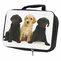 Labrador Puppies Black Insulated School Lunch Box/Picnic Bag