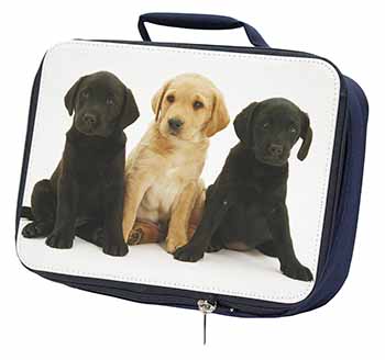 Labrador Puppies Navy Insulated School Lunch Box/Picnic Bag