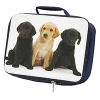 Labrador Puppies Navy Insulated School Lunch Box/Picnic Bag