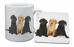 Labrador Puppies Mug and Coaster Set