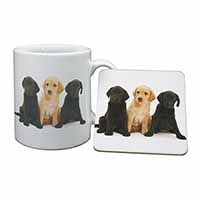 Labrador Puppies Mug and Coaster Set