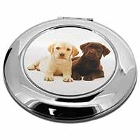 Labrador Puppy Dogs Make-Up Round Compact Mirror