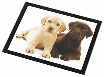 Labrador Puppy Dogs Black Rim High Quality Glass Placemat