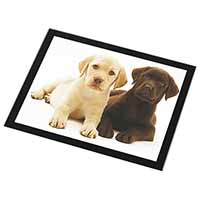 Labrador Puppy Dogs Black Rim High Quality Glass Placemat