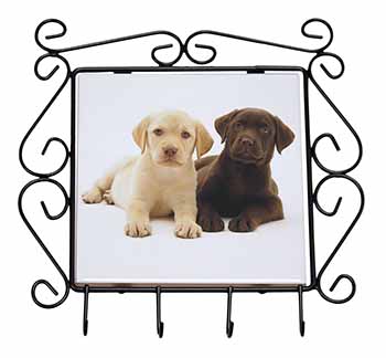 Labrador Puppy Dogs Wrought Iron Key Holder Hooks