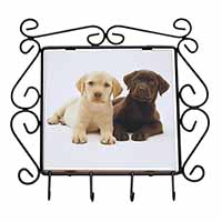 Labrador Puppy Dogs Wrought Iron Key Holder Hooks