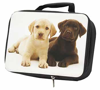 Labrador Puppy Dogs Black Insulated School Lunch Box/Picnic Bag