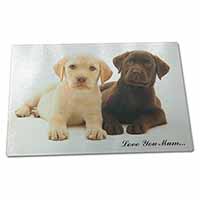 Large Glass Cutting Chopping Board Labrador Puppy Dogs 