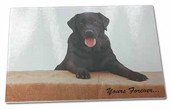 Large Glass Cutting Chopping Board Black Labrador 