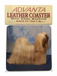 Lhasa Apso Dog Single Leather Photo Coaster