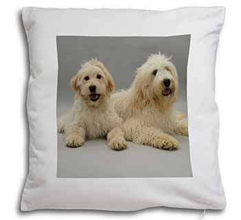 Labradoodle Dog Soft White Velvet Feel Scatter Cushion