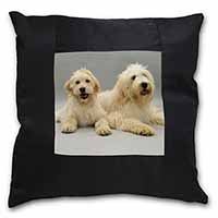Labradoodle Dog Black Satin Feel Scatter Cushion