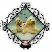 Labradoodle Dog Wrought Iron Wall Art Candle Holder