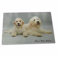 Large Glass Cutting Chopping Board Labradoodle Dog 