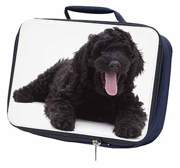 Black Labradoodle Dog Navy Insulated School Lunch Box/Picnic Bag