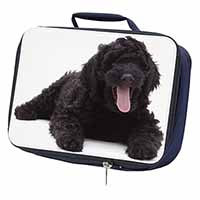 Black Labradoodle Dog Navy Insulated School Lunch Box/Picnic Bag