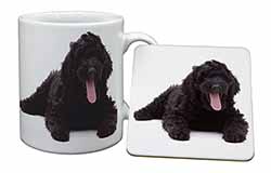 Black Labradoodle Dog Mug and Coaster Set