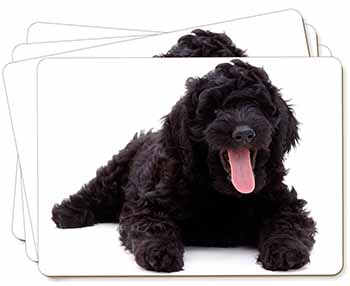 Black Labradoodle Dog Picture Placemats in Gift Box