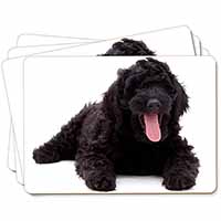 Black Labradoodle Dog Picture Placemats in Gift Box