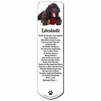 Labradoodle Dog with Red Rose Bookmark, Book mark, Printed full colour