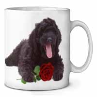 Labradoodle Dog with Red Rose Ceramic 10oz Coffee Mug/Tea Cup