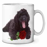 Labradoodle Dog with Red Rose Ceramic Coffee Mug/Tea Cup