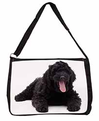 Black Labradoodle Dog Large Black Laptop Shoulder Bag School/College