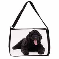 Black Labradoodle Dog Large Black Laptop Shoulder Bag School/College