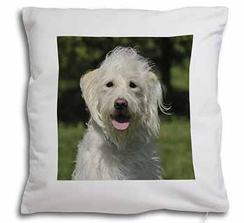 White Labradoodle Dog Soft White Velvet Feel Scatter Cushion