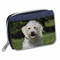 White Labradoodle Dog Unisex Denim Purse Wallet