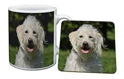 White Labradoodle Dog Mug and Coaster Set