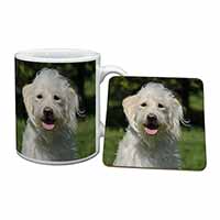 White Labradoodle Dog Mug and Coaster Set