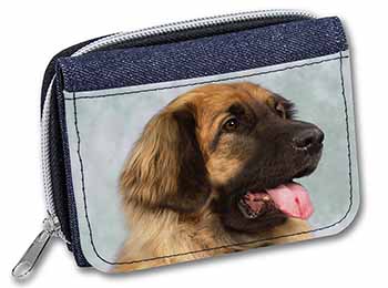 Blonde Leonberger Dog Unisex Denim Purse Wallet